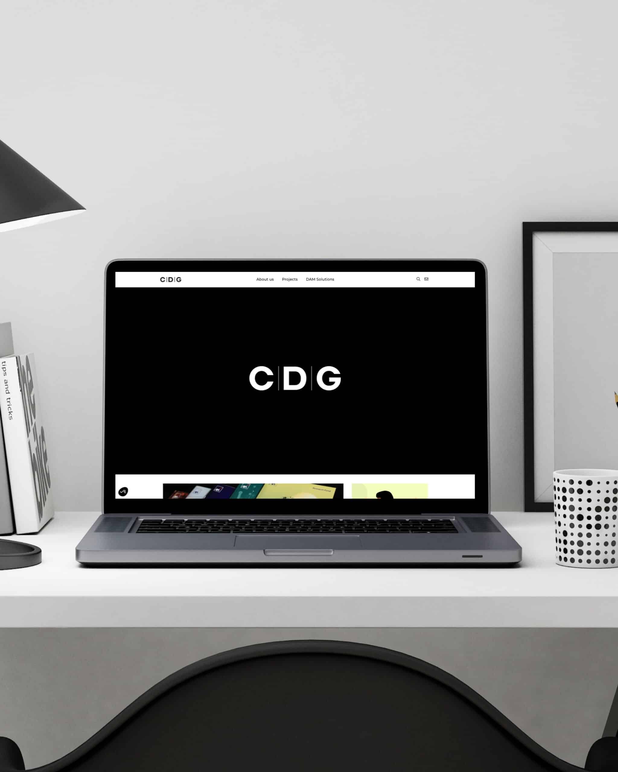 black and white minimalist desktop mockup instagram post
