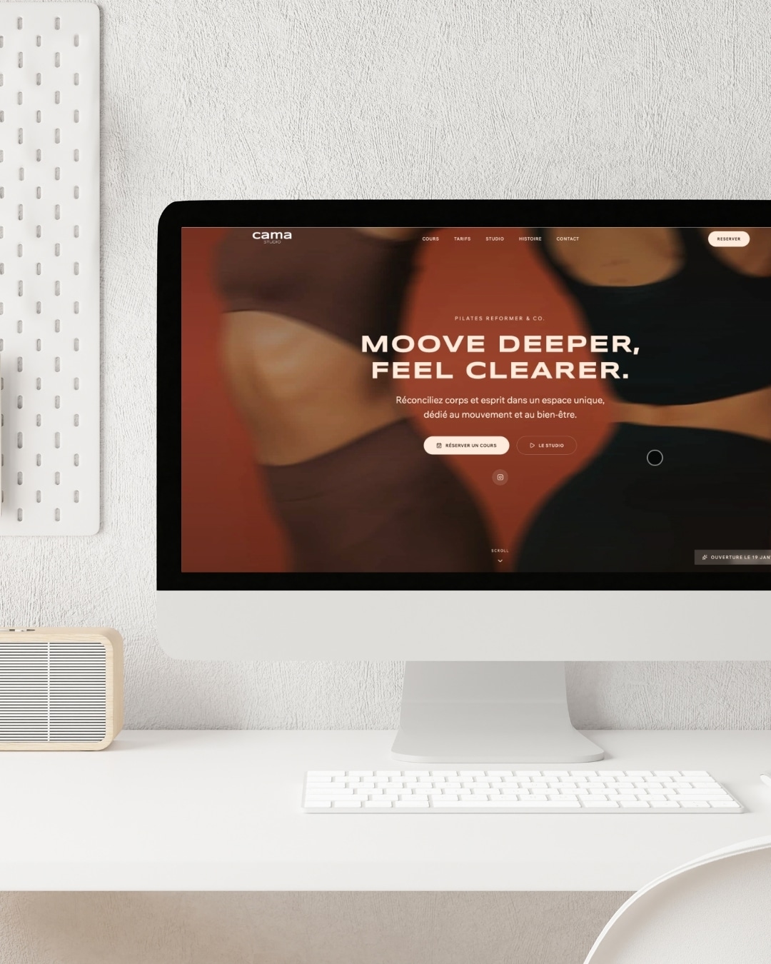 white and brown minimalist desktop mockup instagram post